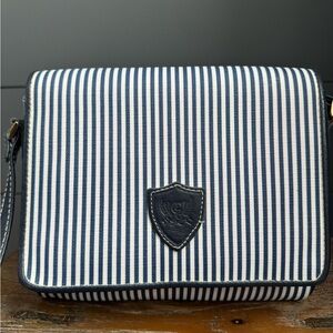 Vintage 1980-1990’s Liz Claiborne Navy and White Striped Classic Crossbody Bag
